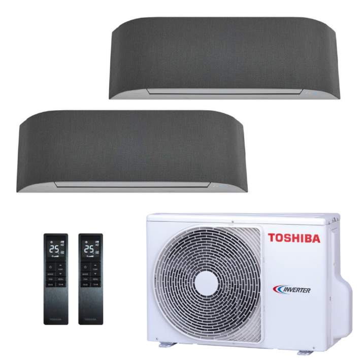 Toshiba HAORI MultiSplit Duo Wandgeräte 2x RAS-B10N4KVRG-E + RAS-2M10U2AVG-E | 2x 2,5 kW  - Anthrazit